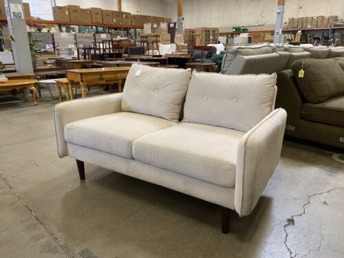 Soft White Modern Simplicity Loveseat