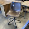 Rich Brown Leather Bucket Office Chair