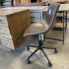 Rich Brown Leather Bucket Office Chair