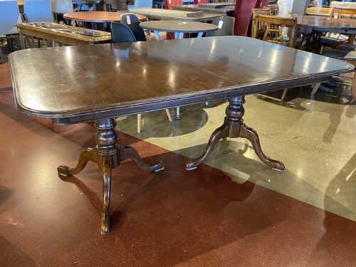 Dark Double Pedestal Dining Table
