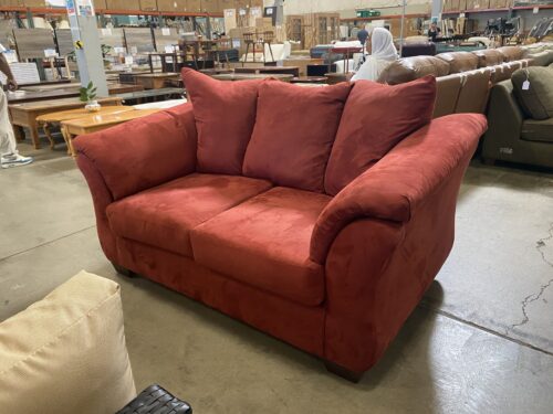 Royal Red Pillow Backed Loveseat