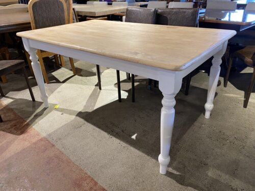 2-Tone Turned Leg Rectangular Dining Table