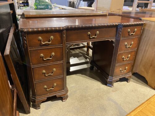 Flourished Vintage 7-Drawer Desk w/ Dovetail Joints