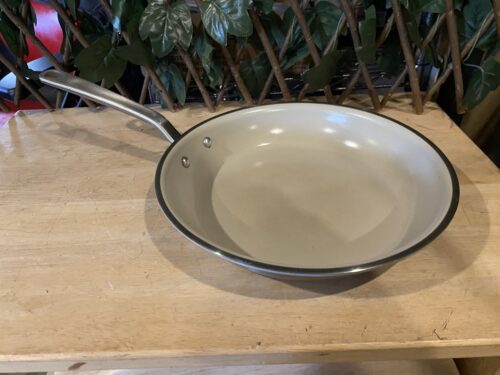 MADE IN  10" Cream CeramiClad Frying Pan, Used