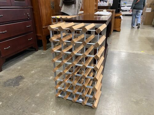 WORLD MARKET Wood and Steel Wine Rack