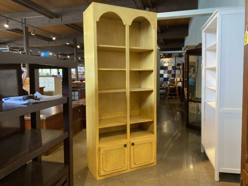 Tall Double Arch Bookcase w/ Cabinet