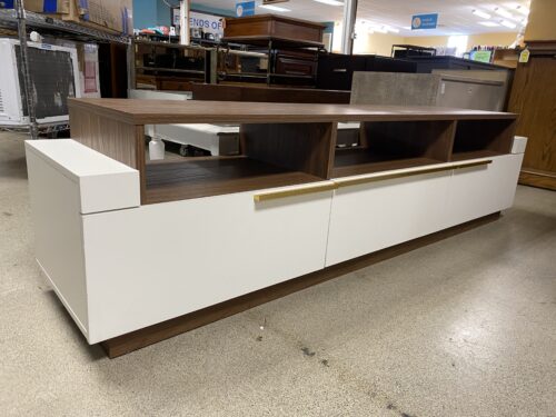 Modern White & Wood TV Stand