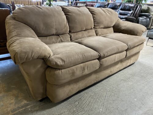 ASHLEY Light Brown 3-Seat Plush Sofa