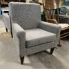 Grey Armchair w/ Wooden Legs