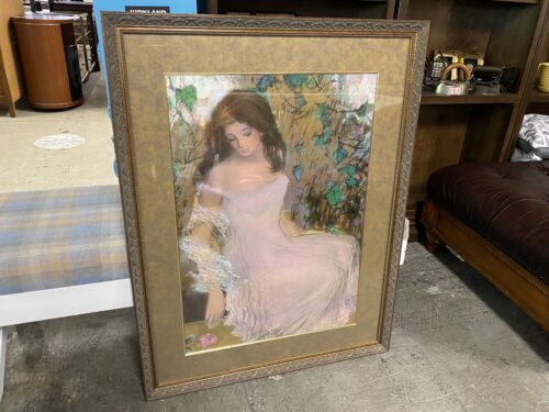 Lady in Pink Framed Portrait Print by Q. Sun