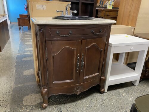 Marble Topped Wooden Bathroom Vanity