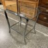 Modern Metal & Glass 2-Tier Side Table