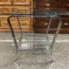 Modern Metal & Glass 2-Tier Side Table