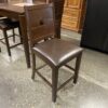 Square Wooden Dining Set w/ 4 Chairs & Marble Tile Center