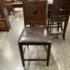 Square Wooden Dining Set w/ 4 Chairs & Marble Tile Center