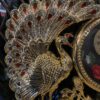 Old School Gold Plastic Peacock Clock