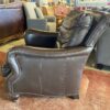 Dark Espresso Brown Stud Trim Armchair