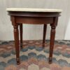 Circle Marble Topped Wooden Side Table