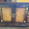 Dark Wood Asian Inspired Buffet with Burl Wood Panels