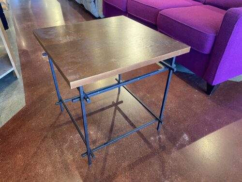 Wood Top Side Table with Stacking Cable Legs