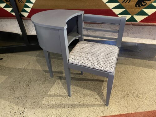 Vintage Telephone Bench in Misty Blue