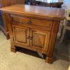 Rustic Wood Nightstand with Drawer and Cabinet