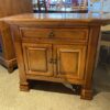 Rustic Wood Nightstand with Drawer and Cabinet