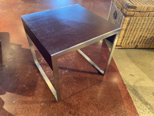 Modern Heavy Side Table with Metal Legs
