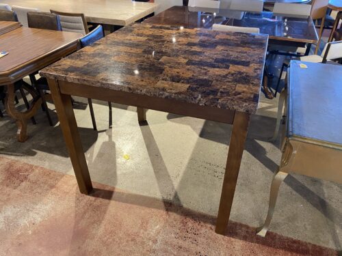Counter Height Square Table with Stone Pattern Top