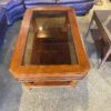 Coffee Table with Recessed Glass Top and Lower Shelf