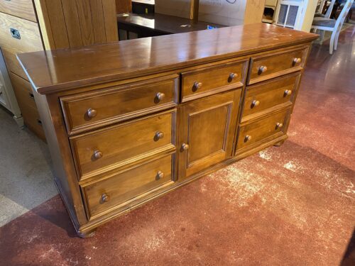 Wooden Dresser with Raised Panel Cabinet Door