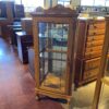 Oak Wood Curio Cabinet with Glass Door