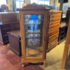 Oak Wood Curio Cabinet with Glass Door