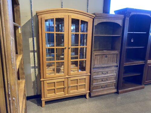 Arched Top China Hutch with Glass Panel Doors