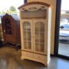 Farmhouse Style Two Tone Hutch with Glass Shelves