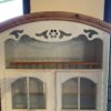 Farmhouse Style Two Tone Hutch with Glass Shelves