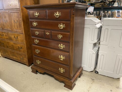 LEXINGTON 6-Drawer Tallboy Dresser w/ Brass Hardware