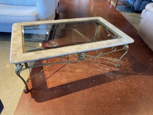 Marble and Glass Top Coffee Table