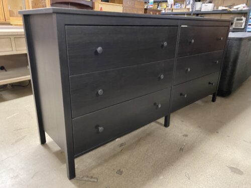 Black 6-Drawer Dresser Longboy