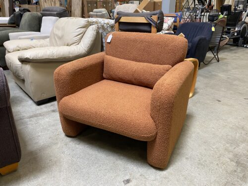 Fuzzy Burnt Orange Sherpa Club Chair
