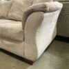 Soft Tan Pillow Backed Saddle Arm Sofa