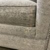 ASHLEY Light Grey Studded and Tufted Roll Arm Loveseat
