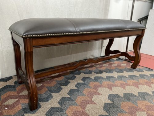 Dark Wooden Bench w/ Nailhead Trim