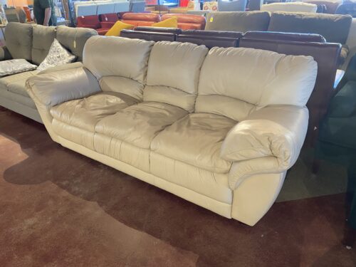 Off White Oversized Leather Sofa