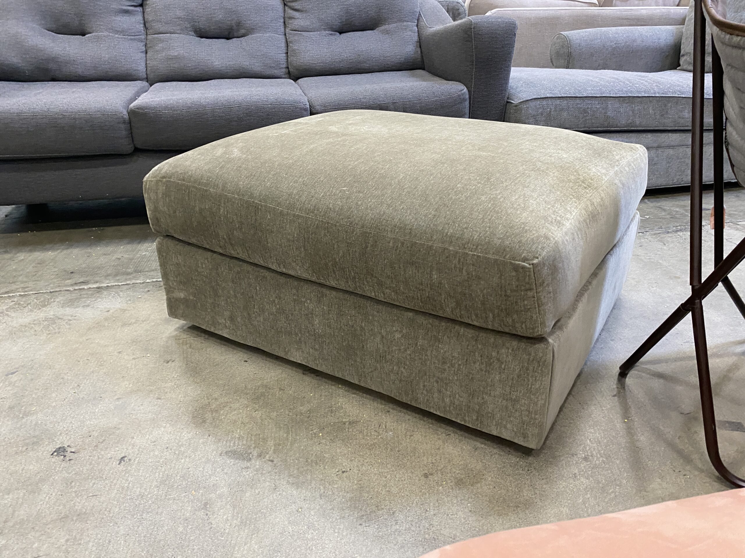 JOYBIRD Holt Military Green Padded Ottoman