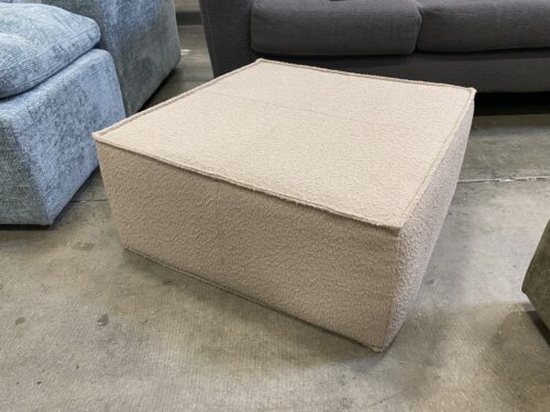JOYBIRD Lyle Light Beige Pilled Cubic Ottoman