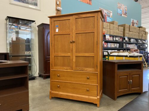 THOMASVILLE Clean Rustic Solid Wood 2 Drawer Armoire