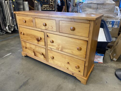 Rustic Solid Wood 7 Drawer Long Dresser