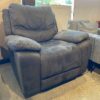 Plump Dark Grey Manual Recliner Armchair