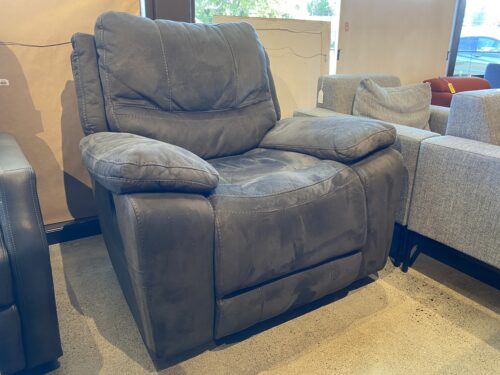 Plump Dark Grey Manual Recliner Armchair